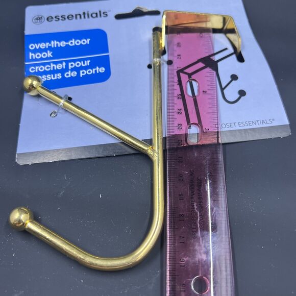 NEW Essentials Over-the-Door Double Hooks -- Gold Color - - Picture 5 of 5